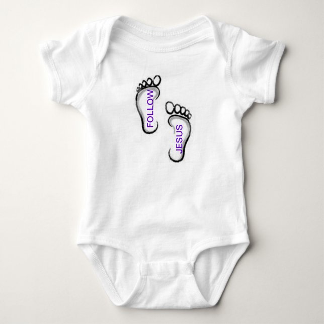 CAMISETA SIGUIENDO A JESUS TEE SHIRT FOOTPRINTS (Anverso)