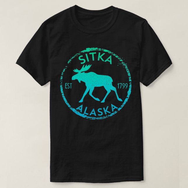 Camiseta Síka Alaska Moose Gradiente de recuerdo con proble (Diseño del anverso)