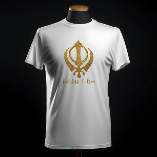 Camiseta Sikh Khanda "Sin miedo y libre"
