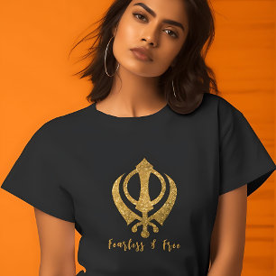Camiseta Sikh Khanda "Sin miedo y libre"