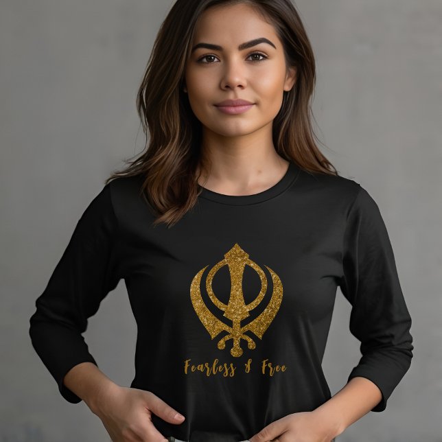 Camiseta Sikh Khanda "Sin miedo y libre" (Subido por el creador)