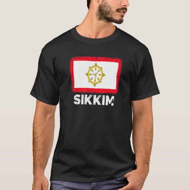 Camiseta Sikkim Flag  Support Sikkim People Women Men (Anverso)