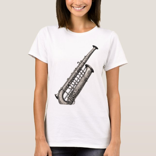 Camiseta Silbato caprichoso o patrones caprichosos de flaut (Anverso)