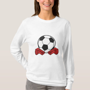 Camiseta Silbato de árbitro y pelota de fútbol