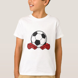 Camiseta Silbato de árbitro y pelota de fútbol