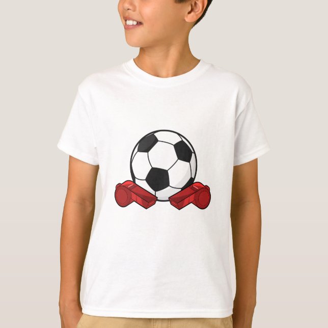 Camiseta Silbato de árbitro y pelota de fútbol (Anverso)