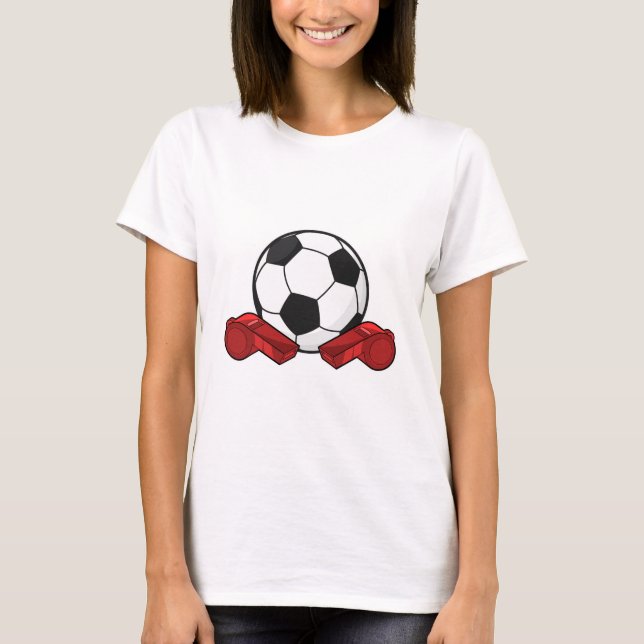 Camiseta Silbato de árbitro y pelota de fútbol (Anverso)