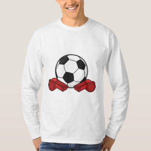 Camiseta Silbato de árbitro y pelota de fútbol