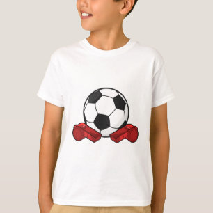 Camiseta Silbato de árbitro y pelota de fútbol