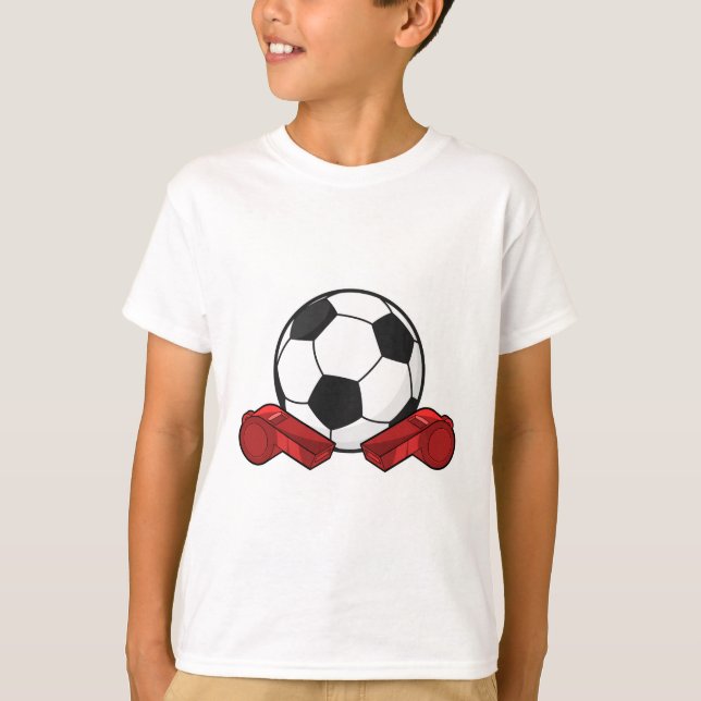 Camiseta Silbato de árbitro y pelota de fútbol (Anverso)