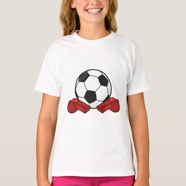 Camiseta Silbato de árbitro y pelota de fútbol (Anverso)