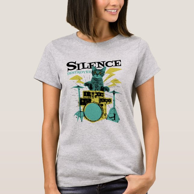 Camiseta Silence Destroyer Cute los tambores de reproducció (Anverso)
