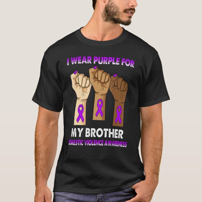 Camiseta Silence Hand I Wear Purple For My Brother Domestic (Anverso)