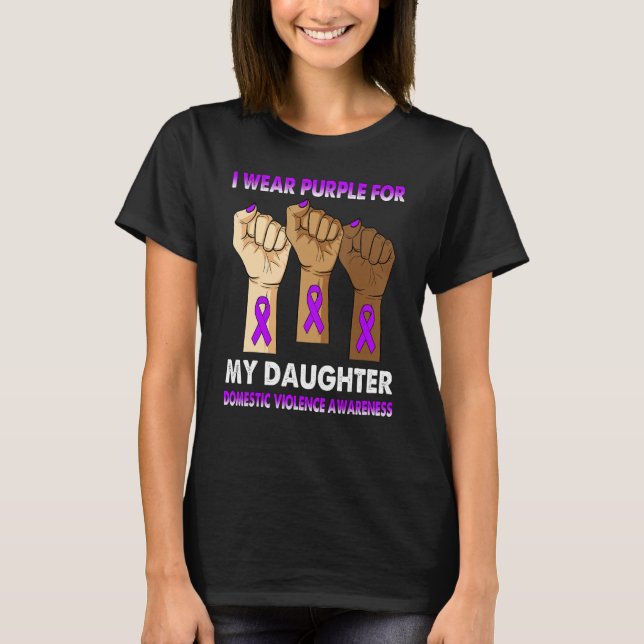 Camiseta Silence Hand I Wear Purple For My Daughter Domesti (Anverso)