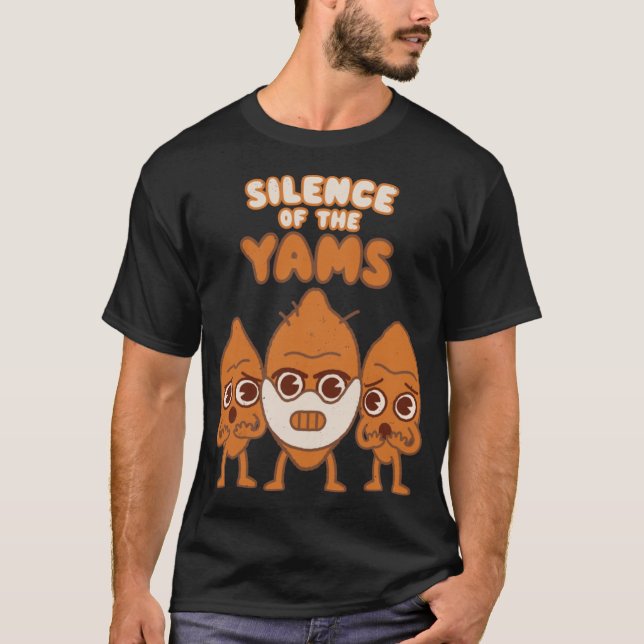 Camiseta Silence of the Yams movie pun kawaii style Hallowe (Anverso)