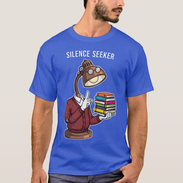 Camiseta Silence Seeker Lamp Scholar Bookworm boy (Anverso)