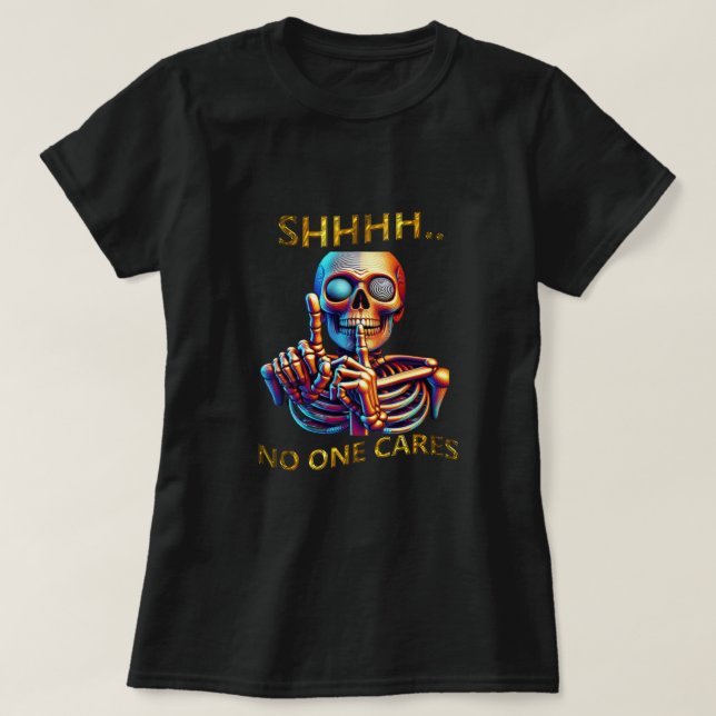 Camiseta Silence Speaks Volumes Colorful Skeletal Figure (Diseño del anverso)