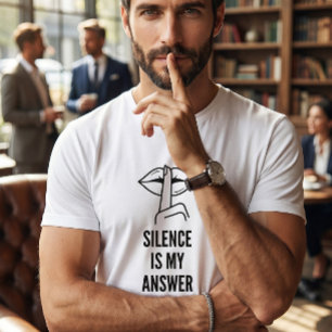 Camiseta Silencio Es Mi Respuesta Gráfico Minimalista 