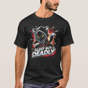 Camiseta Silencio pero mortal - Gracioso Gato Ninja