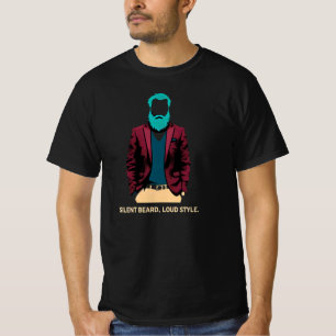 Camiseta Silencioso estilo de barba en alto