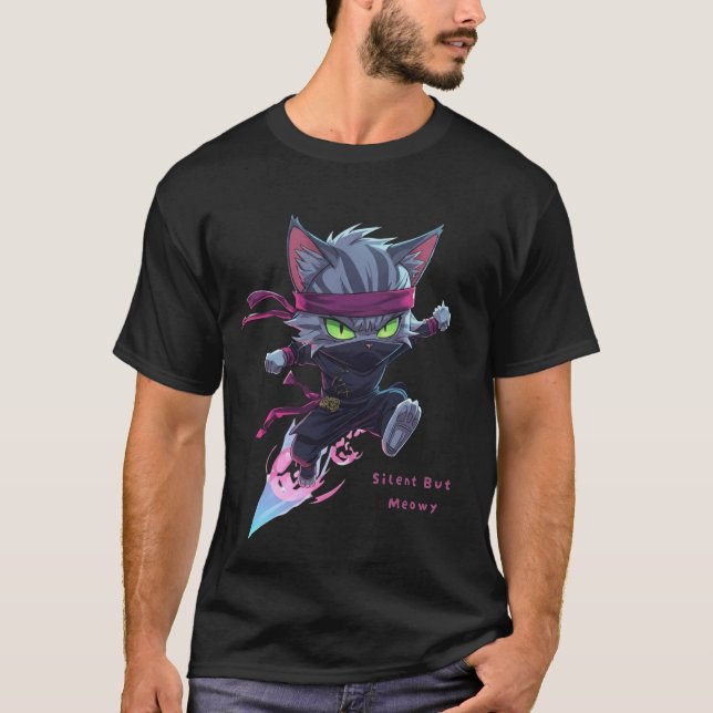 Camiseta Silent But Meowy Funny Cats  (Anverso)