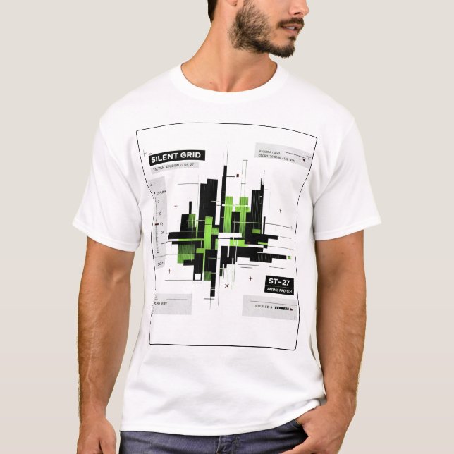 Camiseta Silent Grid | Tactical Minimal Tech Grid Streetwea (Anverso)
