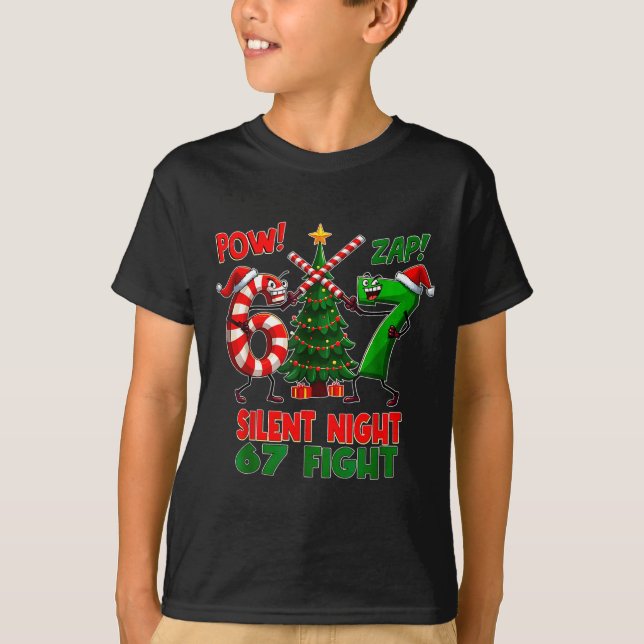 Camiseta Silent Night Christmas Tree 67 Pajamas Funny Six S (Anverso)