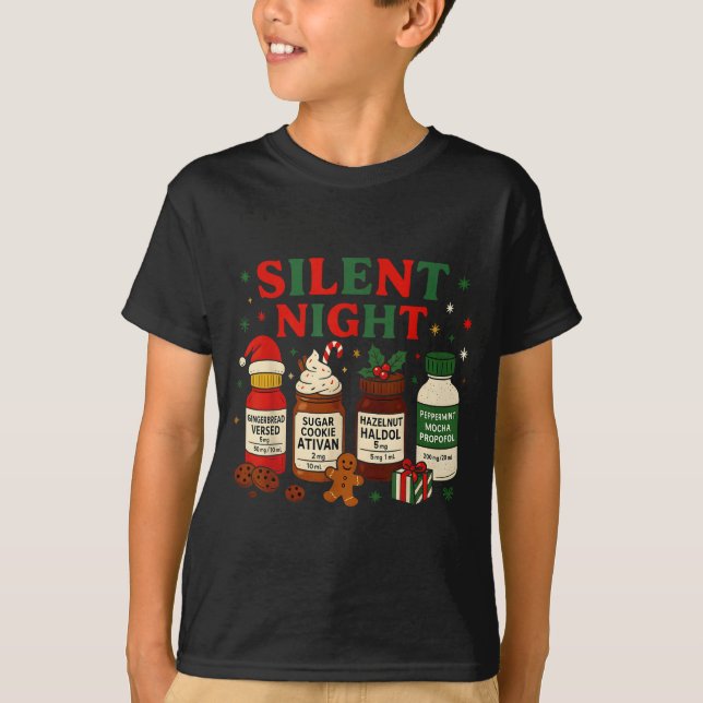 Camiseta Silent Night Profol Icu Nurse Funny Christmas Medi (Anverso)