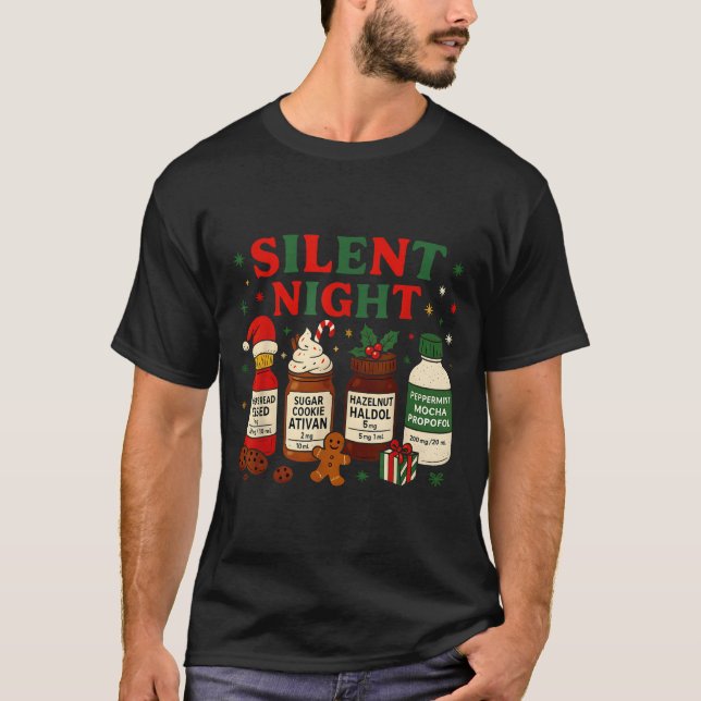 Camiseta Silent Night Profol Icu Nurse Funny Christmas Medi (Anverso)