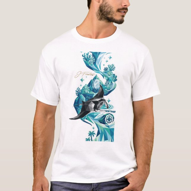 Camiseta “Silent Ocean – Manta Ray Flow” (Anverso)