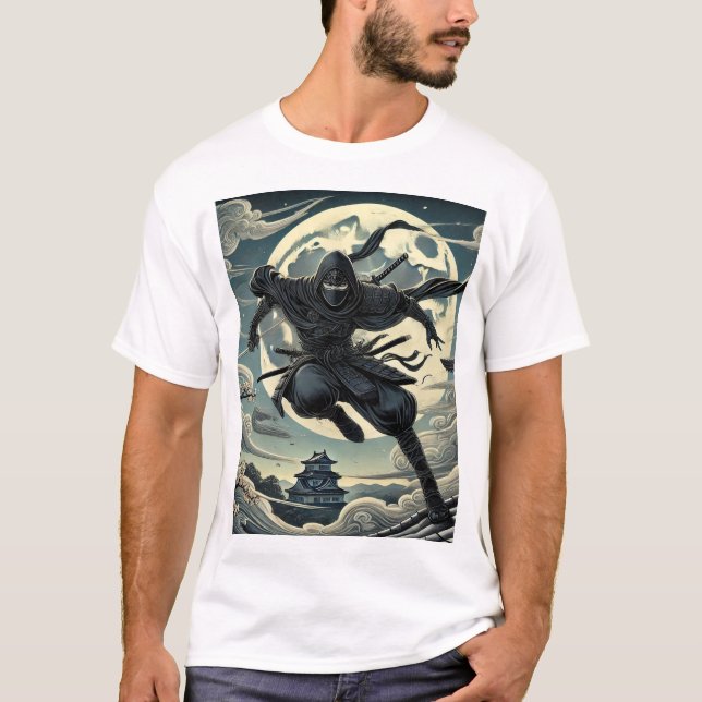 Camiseta Silent Warrior: Ninja Under the Moon (Anverso)