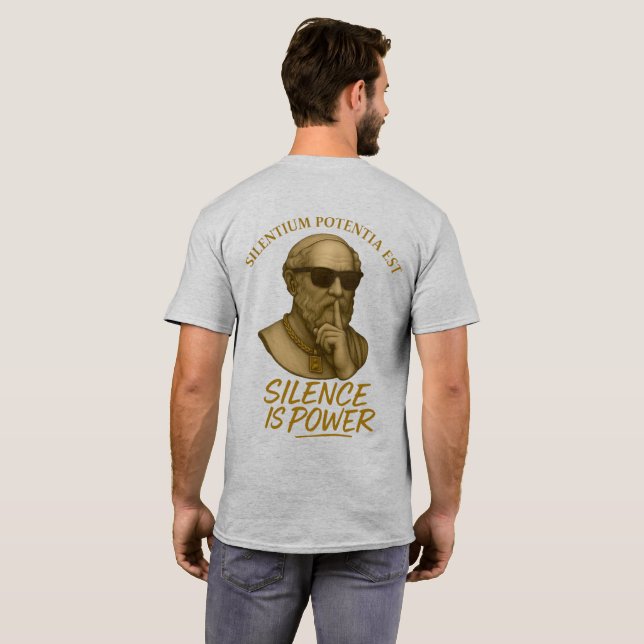Camiseta Silentium Potentia Est – El Poder de la Fuerza Sil (Reverso completo)
