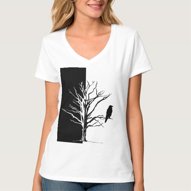 Camiseta Silhouette Black Bird Raven (Anverso)