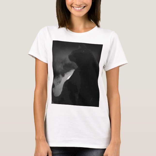 Camiseta Silhouette Black Cat Moonlight (Anverso)