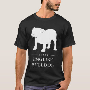 Camiseta Silhouette blanca de Bulldog inglés