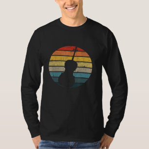 Camiseta Silhouette Cello En Un Atardecer Retro En Peligro