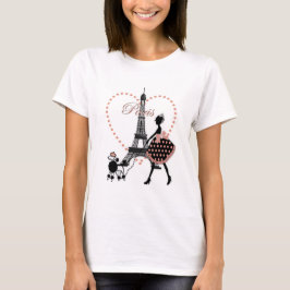 Camiseta Silhouette chica de época romántica y suave camina