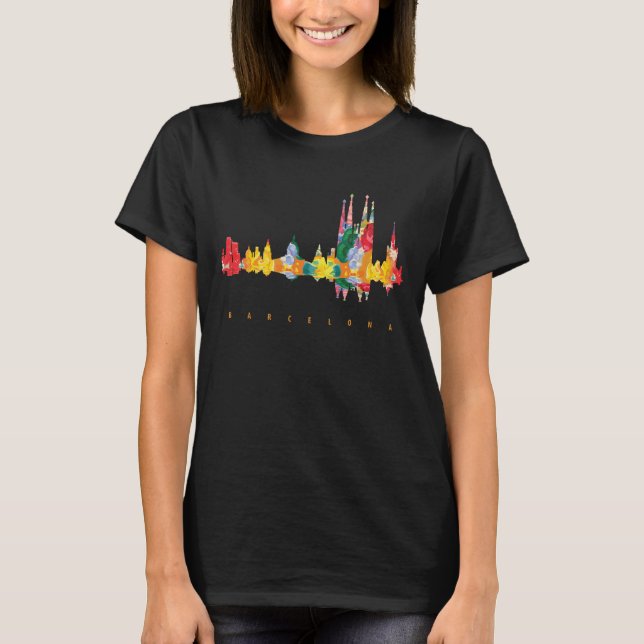 Camiseta Silhouette colorida de Barcelona (Anverso)