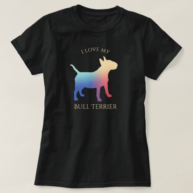 Camiseta Silhouette colorida de Bull Terrier (Diseño del anverso)