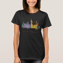 Camiseta Silhouette colorida de Nueva York