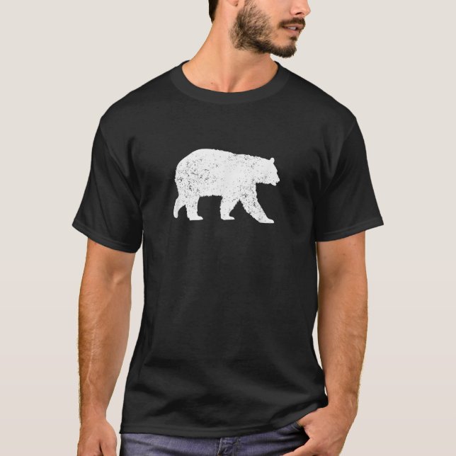 Camiseta Silhouette con gráfico de oso negro angustiado (Anverso)