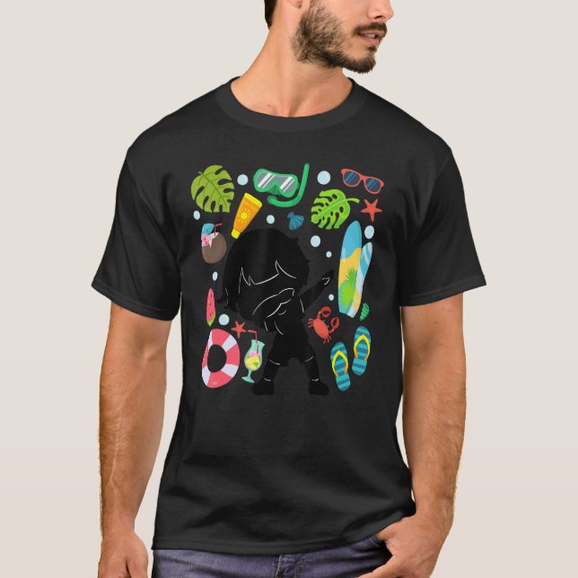 Camiseta Silhouette Dabbing Boy Summer Time Beach Style Sea (Anverso)
