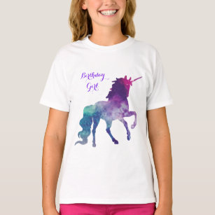 Camiseta Silhouette de acuarela de Unicorn   Chica de cumpl