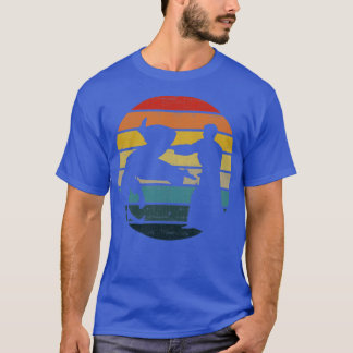 Camiseta Silhouette De Aikido En Un Molesto Gra Retro Sunse