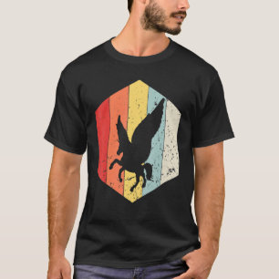 Camiseta Silhouette de animales Pegasus Retro Pegasus Vinta