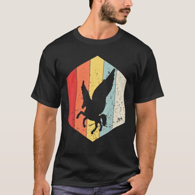 Camiseta Silhouette de animales Pegasus Retro Pegasus Vinta (Anverso)
