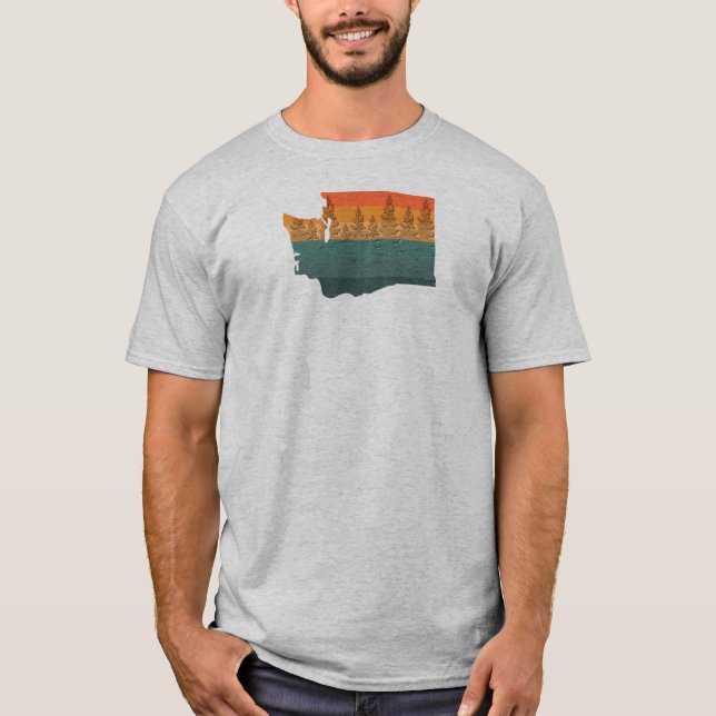 Camiseta Silhouette de árbol del estado de Washington (Anverso)