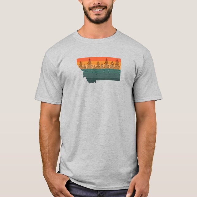 Camiseta Silhouette de árbol estatal de Montana (Anverso)