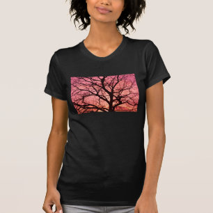 Camiseta Silhouette de árbol Rubor por la noche