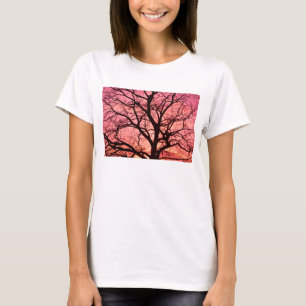 Camiseta Silhouette de árbol Rubor por la noche